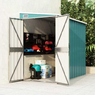 vidaXL Cobertizo De Jard&iacute;n Pared Acero Galvanizado Verde 118x194x178cm Vidaxl