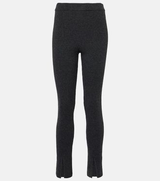 Magda Butrym Ribbed-knit cashmere slim pants