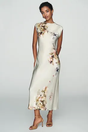 Maeve Charlette Mock-Neck Midi Slip Dress