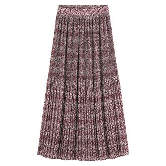 La Redoute Collections Lange pliss&eacute;rok met bloemenprint