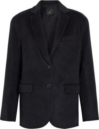 Anine Bing Quinn Wool and Cashmere-blend Jacket - Navy - S (UK8-10 / S)