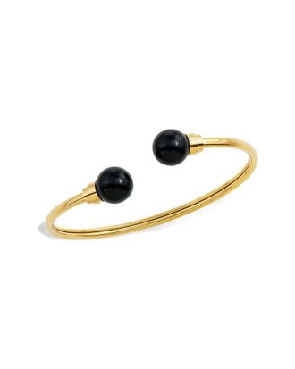 Savvy Cie Jewels 18K Plated Onyx Cuff Bracelet