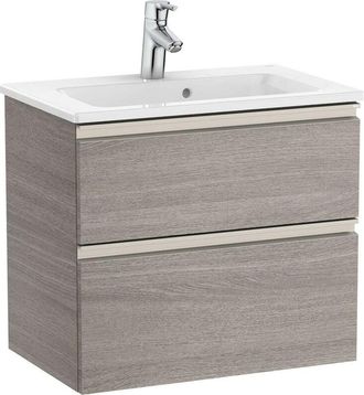 Roca Roca - Pack Unik mueble base compacto de 2 cajones + lavabo the gap Color: Blanco brillo - Medidas: 505x380x537 mm