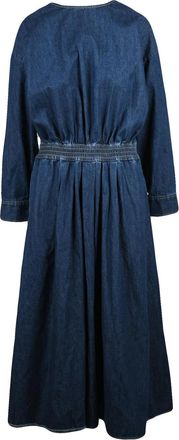 Bellerose Blue Cotton Zip Shirt-Sleeve Denim Dress