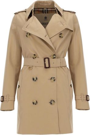 Burberry Beige Notched Lapel Trench Coat