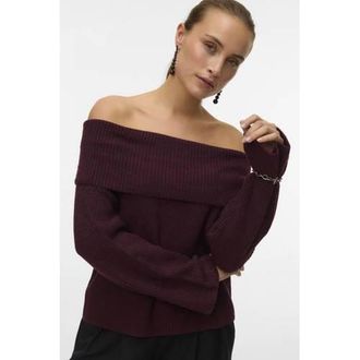 Vero Moda trui donkerrood gebreid