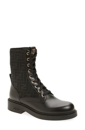 Fendi Filo Lace-Up Boot in Black at Nordstrom, Size 10.5Us