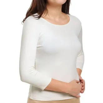 Only Hearts Delicious 3/4 Sleeve Crew Neck Tee In Cream