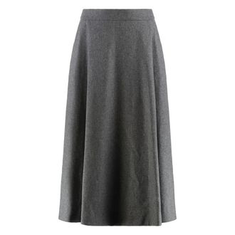 Max Mara Midi Skirts, female, Gray, Size: XS Betulla Virgin Wool Skirt