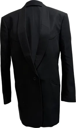 Maison Margiela Single-Breasted Blazer with Pockets in Black Cotton