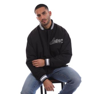 Avirex Mens Hamiltons Ribbed Cuff Zipped Pocket Bomber Jacket in Black - Size X-Large