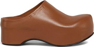 Marni Schoenen, Dames, Bruin, 39 EU, Leer, Chunky Sabot Clog