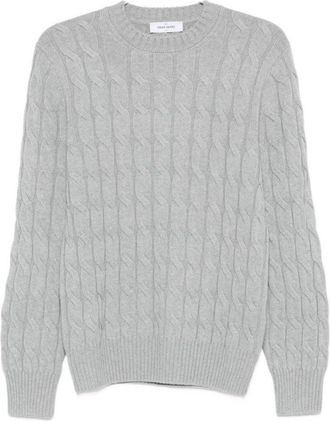 Gran Sasso Classic Cable Knit Light Grey Sweater