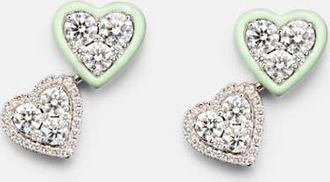 Kamyen Jewellery Orecchini in oro bianco 18kt con smalto e diamanti