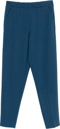 Le Tricot Perugia Taps toelopende broek met zakken aan de zijkant - Dames - Broeken - Blauw - 3XL - Broeken