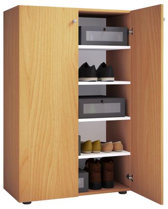 ebuy24 Ebuy24 - Gabinete De Zapato De Madera Vcm Dimensiones: Al. 110 X An. 70 X T. 39 Cm Gabinete Todo Uso 5 Compartimentos 2 Puertas Giratorias - Lona (hay
