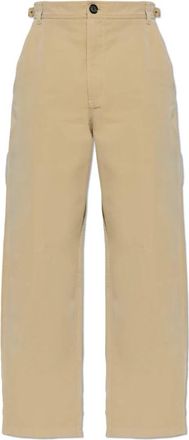 Alexander McQueen Wijde broek - Heren - Wijde Broeken - Beige - M - Katoen - Broeken