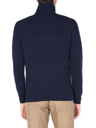 Ballantyne Turtleneck English Rib Knit Sweater - Black