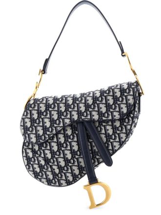 Dior Saddle Handbag Oblique Canvas Medium shoulder bag - Blu