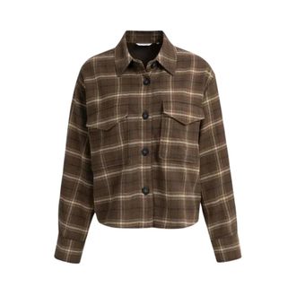 YaYa Blusa de franela a cuadros - Blouses & Shirts - Mujer - Marr&oacute;n - S