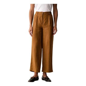 Benetton Pantaloni a gamba larga - - Trousers - Donna - Marrone - XL