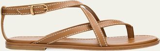 Stuart Weitzman Park Flat Strappy Leather Sandals