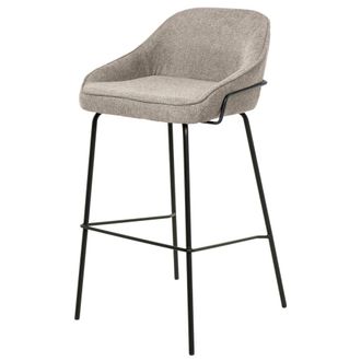 Koketto Home Taburete alto elegante con tapizado topo