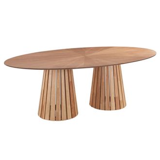 Oresteluchetta Mesa ovalada de madera maciza acabado roble 190 cm