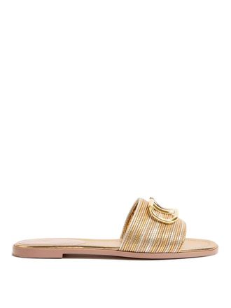 Valentino Garavani Vlogo Signature Leather Flat Sandals