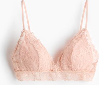 H&M Wattierter Soft-BH mit Stickerei - Puderrosa