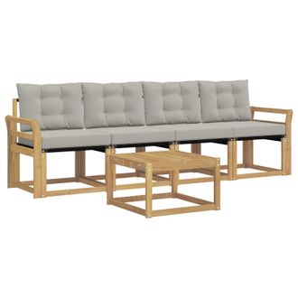 vidaXL Conjunto De Sof&aacute;s De Exterior 5 Pcs Blanco Y Gris Claro Vidaxl