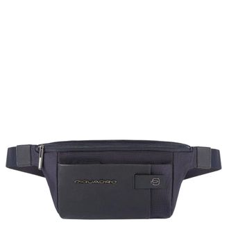 Piquadro Belt Bags, male, Blue, Size: ONE SIZE Bum bag in fabric and leather