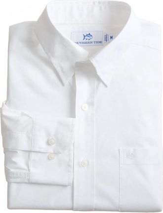 Southern Tide Mens Charleston Overbrook Sport Shirt In White