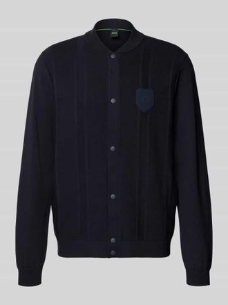 HUGO BOSS Regular Fit Strickjacke aus Viskose-Mix Modell KN_BB BC LUX FZ in Dunkelblau, Gr&ouml;&szlig;e XXXL
