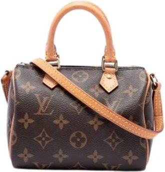 Louis Vuitton Pre-owned Nano Speedy - Dames - Vintage Mini Tas - Bruin - ONE Size - Leer - Vintage