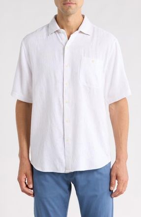 Tommy Bahama Breeze Island Short Sleeve Cotton Jacquard Button-Up Shirt in White at Nordstrom, Size Xxx-Large