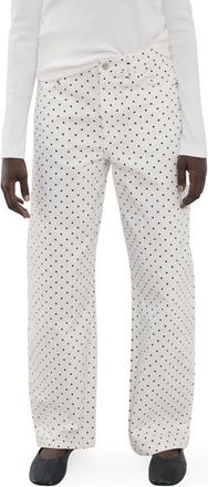 Mango Dot Balloon Jeans in White at Nordstrom, Size 10