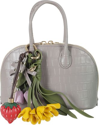 Self Portrait Croc-Embossed Mini Toast Bag With Dual Handles And Removable Strap