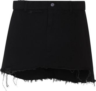 Balenciaga Zwarte Wollen Rok Aw 25 - Dames - Korte rokken - Zwart - XS - Wol - Rokken