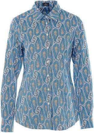 Etro Light Blue Shirt With Frontal Buttons Closure