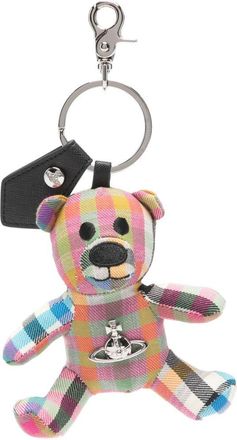 Vivienne Westwood Multicolor Checked Teddy Bear Keychain
