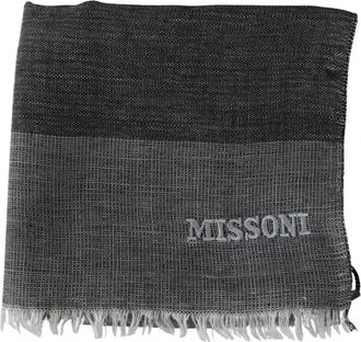 Missoni Gestreept Wollen Sjaal - Heren - Wintersjaals - Grijs - ONE Size - Wol - Accessoires