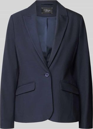 s.Oliver Black Label Regular Fit Blazer mit Viskose-Anteil in Marine, Gr&ouml;&szlig;e 34