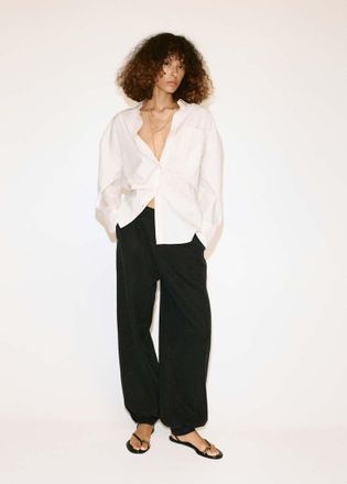 Mango Pantaloni harem lyocell nero - Donna - 36 - MANGO