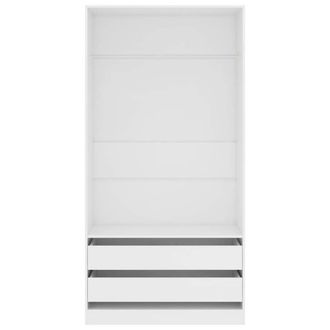Berkfield Home Wardrobe White 100x50x200 cm Engineered Wood | Size: 100 x 50 x 200 cm