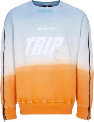 Mauna Kea Triple J Crewneck Sweatshirt Cyan/Orange - Heren - Sweatshirts - Veelkleurig - S - Katoen - Hoodies & sweatvesten