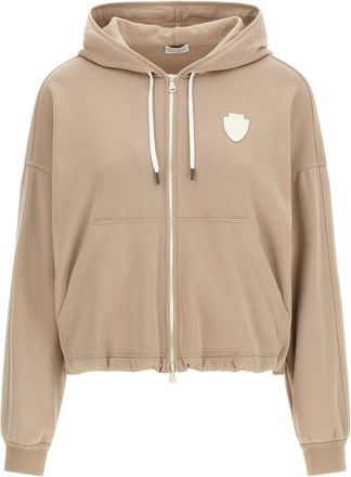 Brunello Cucinelli Beige Heraldic coat of arms hoodie