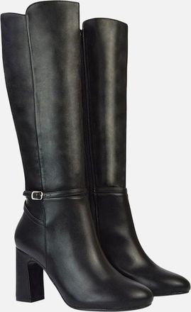 XY London Womens XY London Womens/Ladies Kadie High Block Heel Knee-High Boots - Black - Size: 8