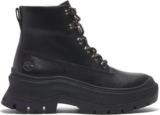 Timberland Womens Roxie Lane Mid-Lace Up Boots in Black Leather - Size UK 5.5