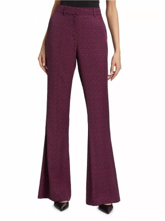 Derek Lam Cami High Rise Flare Pants In Bordelaise